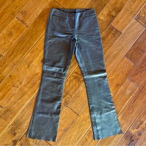 On hold - CACHE Size 2 Brown Genuine Lamb Leather Mid Rise Flare Pants
